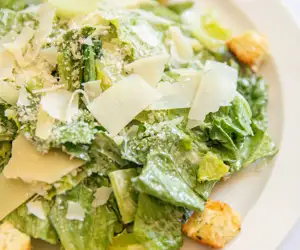 Classic, delicious caesar salad at Al dente Italian restaurant. 