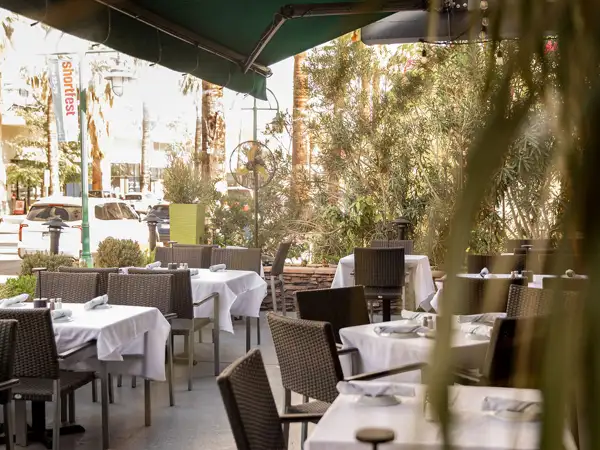 Al fresco dining on the Al Dente patio. Perfect for enjoying a delicious meal in comfort. 